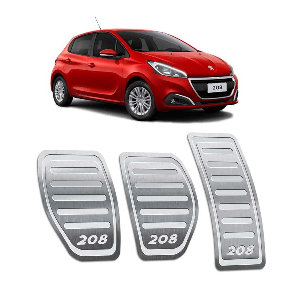 Pedaleiras 208 2013/2020 Em Aço Inox Manual Prata