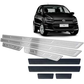 Soleiras Baixo Relevo Fox 2014/2020 Com Vinil Prata