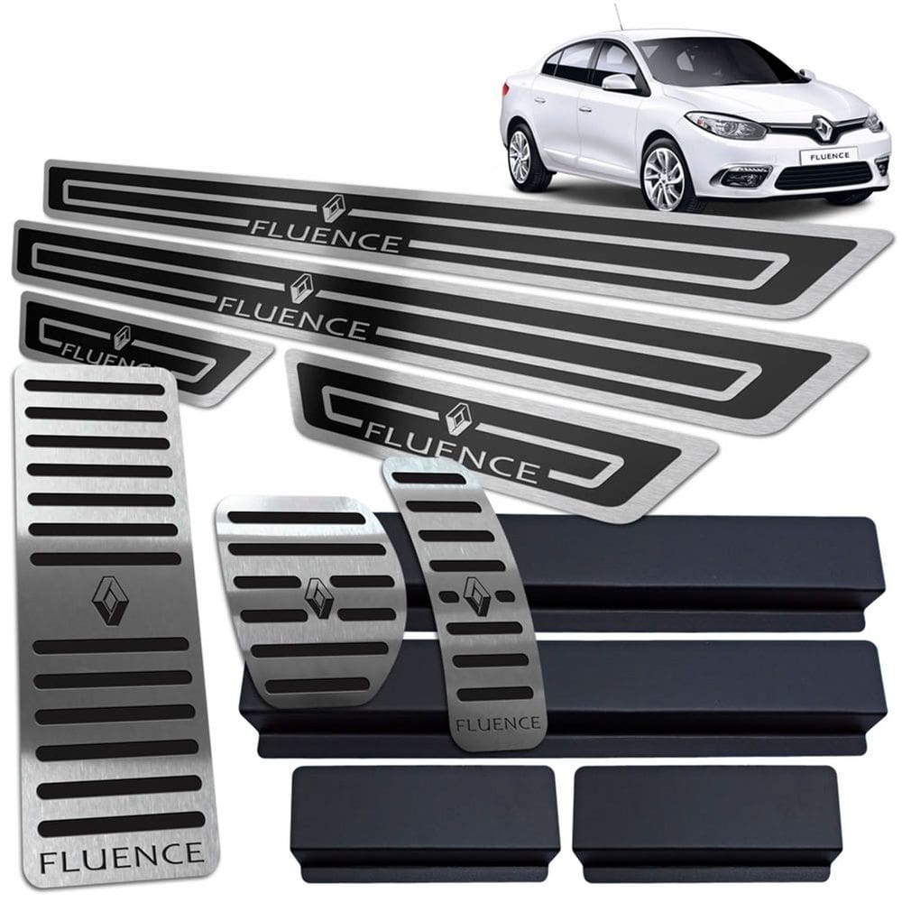 Soleira Pedaleira Descanso Fluence 2011/2019 Preto Auto AR
