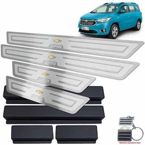 Soleiras Chevrolet Spin Com Vinil Prata Alto Relevo