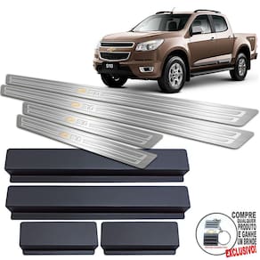 Soleiras Com Vinil Chevrolet S10 2012 / 2016 Prata