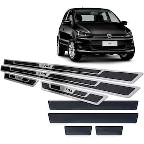 Soleiras Alto Relevo Fox 2014/2020 Com Vinil Preto