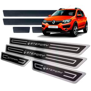 Soleira + Vinil Sandero Stepway 2014/2019 Preto Alto Relevo