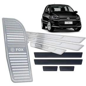 Soleiras + Descanso Aço Inox + Vinil Fox 2014/2020 Prata