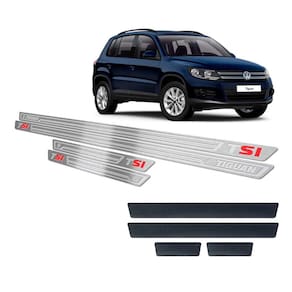 Soleiras +Vinil Tiguan Tsi 2012/2017 SI Prata Baixo Relevo