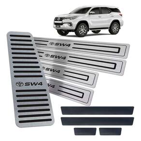 Soleiras + Vinil Descanso Hilux Sw4 2016/2019 Preto