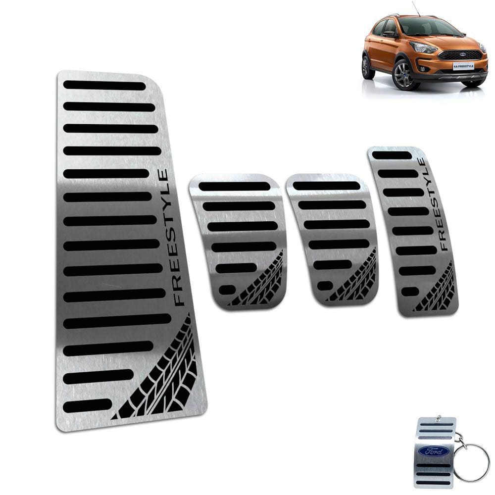 Descanso + Pedaleira Manual Inox Ford Ka Freestyle Preto