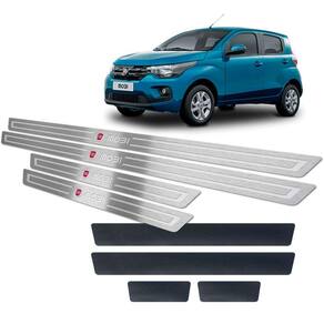 Soleiras Em Aço Inox Mobi 2017/2019 Com Vinil Prata