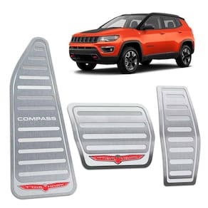 Pedaleiras + Descanso Jeep Compass Trailhawk Prata