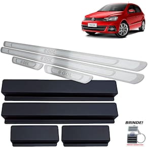 Soleiras Aço Inox Prata Alto Relevo Gol G6 G7 2012 A 2020
