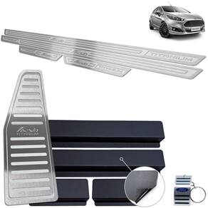 Descanso Soleira New Fiesta Titanium 2014 A 2019 Prata