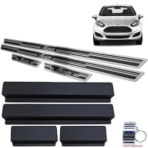 Soleiras Alto Relevo New Fiesta 2014 A 2019 Com Vinil Preto