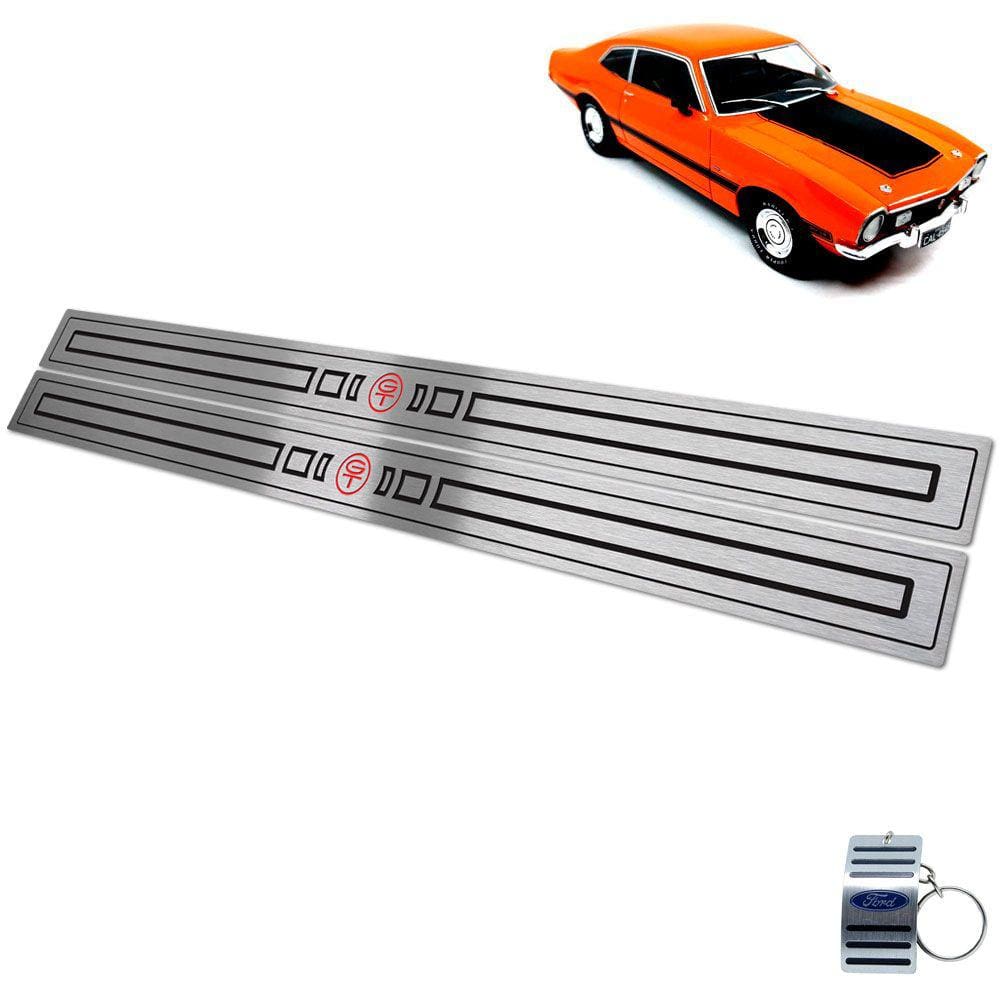 Soleira Ford Maverick Gt 1973 A 1979 Preto Baixo Relevo