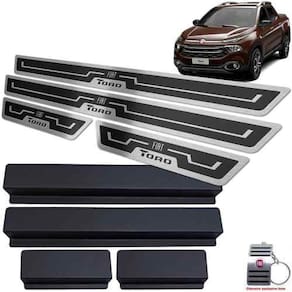 Soleiras Com Vinil Fiat Toro 2016 A 2021 Preto Alto Relevo
