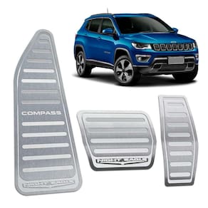 Pedaleiras + Descanso Jeep Compass Night Eagle Prata