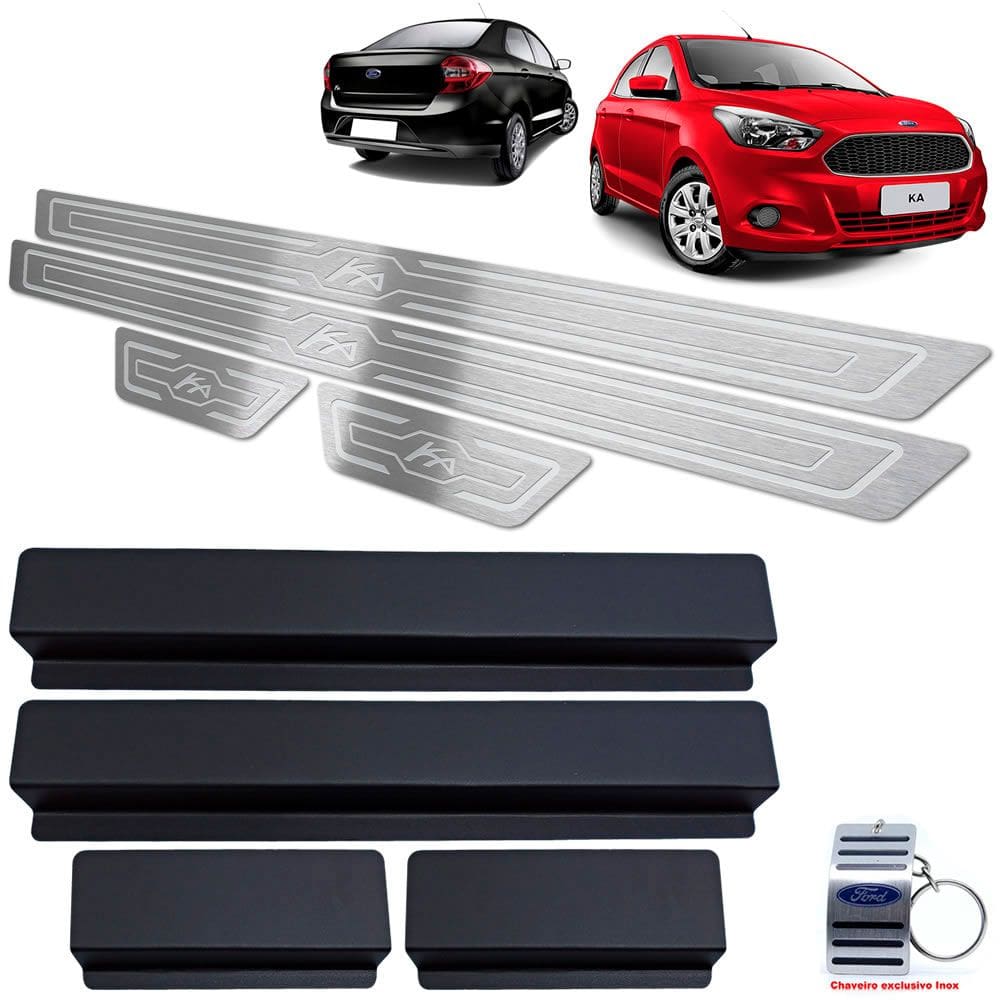 Soleiras Ford Ka 2014/2020 Com Vinil Prata