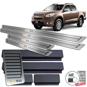 Descanso + Soleiras + Vinil Chevrolet S10 2012 / 2016 Preto