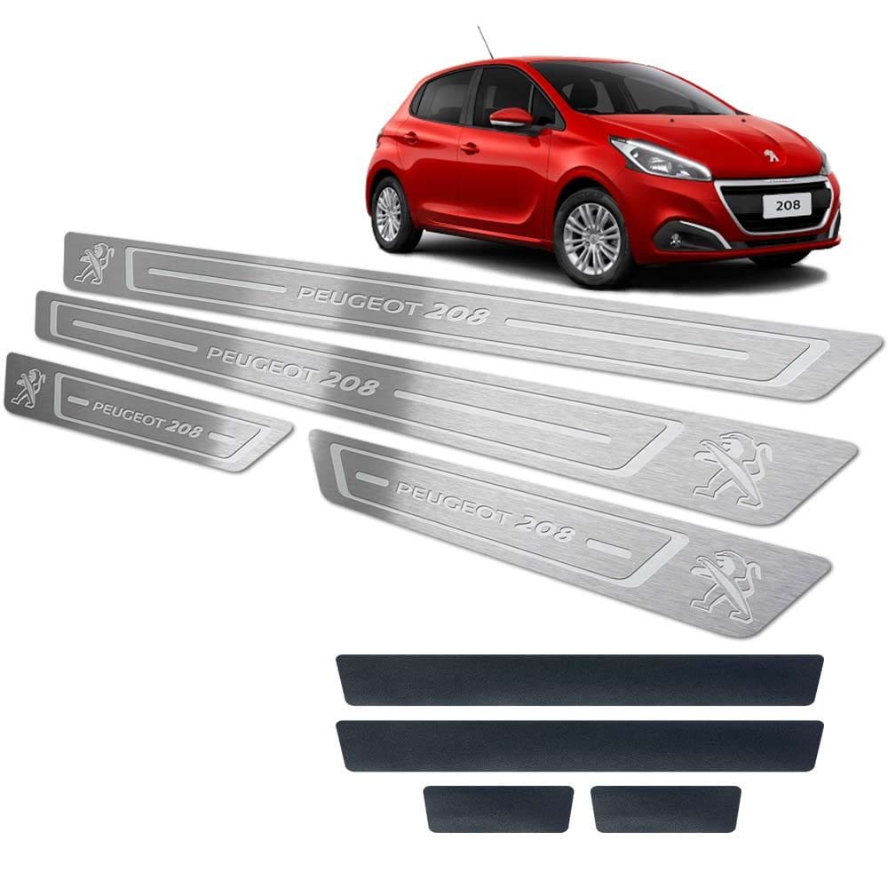 Soleiras Em Aço Inox 208 2013/2020 Com Vinil Prata