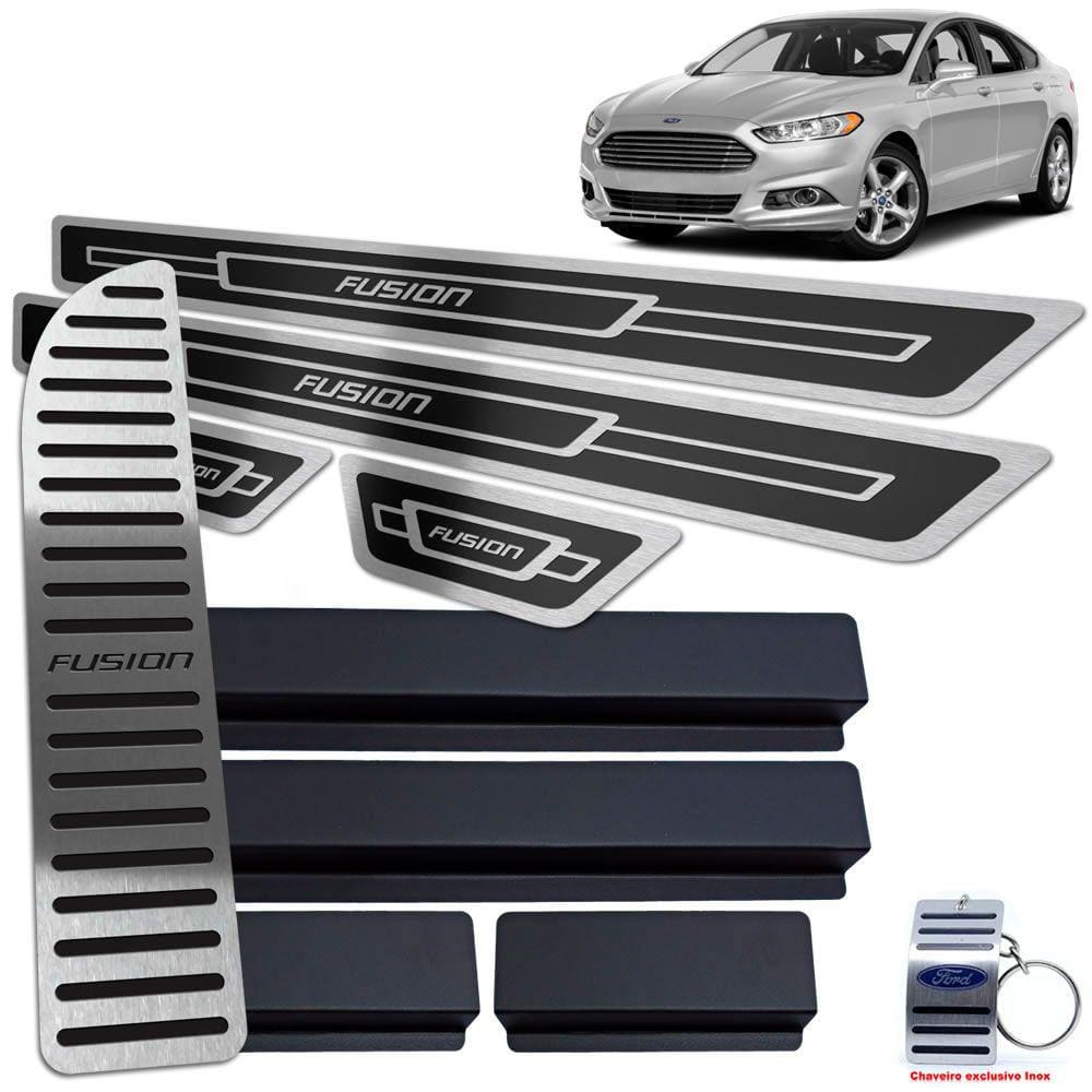 Soleira + Descanso Ford Fusion 2013 A 2017 Preto Alto Relevo