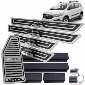 Descanso + Soleira Chevrolet Spin Activ Preto Alto Relevo