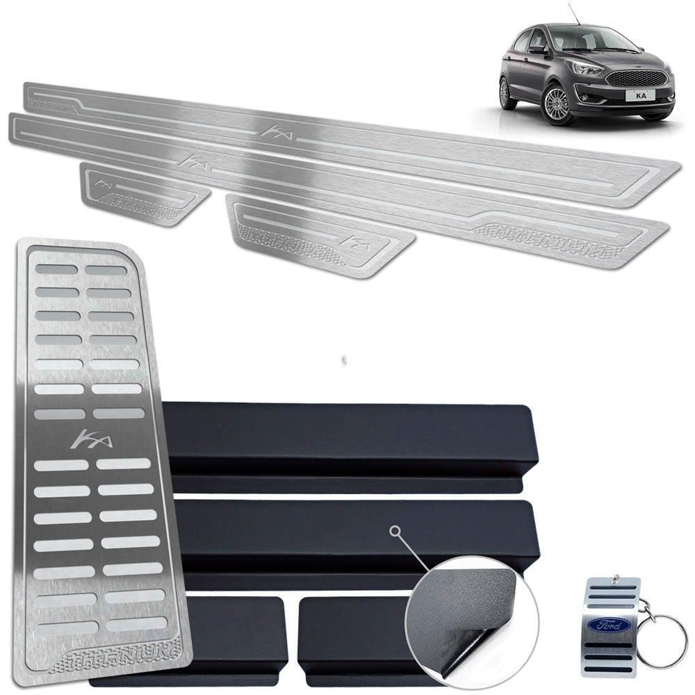 Descanso Soleira Inox Ford Ka Titanium Prata Baixo Relevo