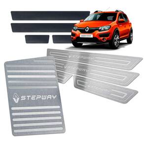 Soleira + Vinil + Descanso Sandero Stepway 2014/2019 Prata
