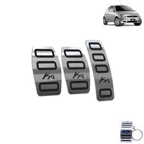 Pedaleira Manual Em Aço Inox Ford Ka 1997 A 2007 Preto