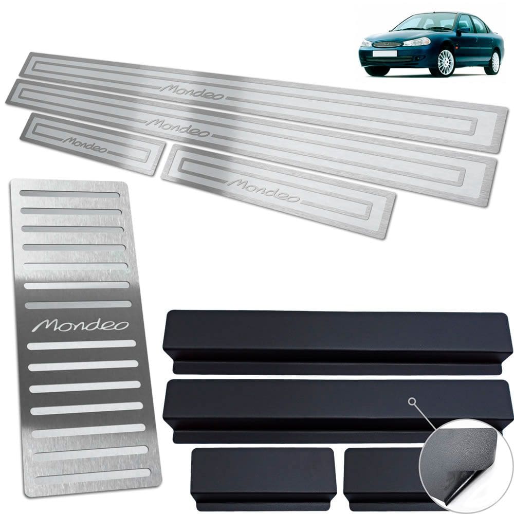 Descanso Soleira Ford Mondeo 1993 A 2007 Prata Alto Relevo