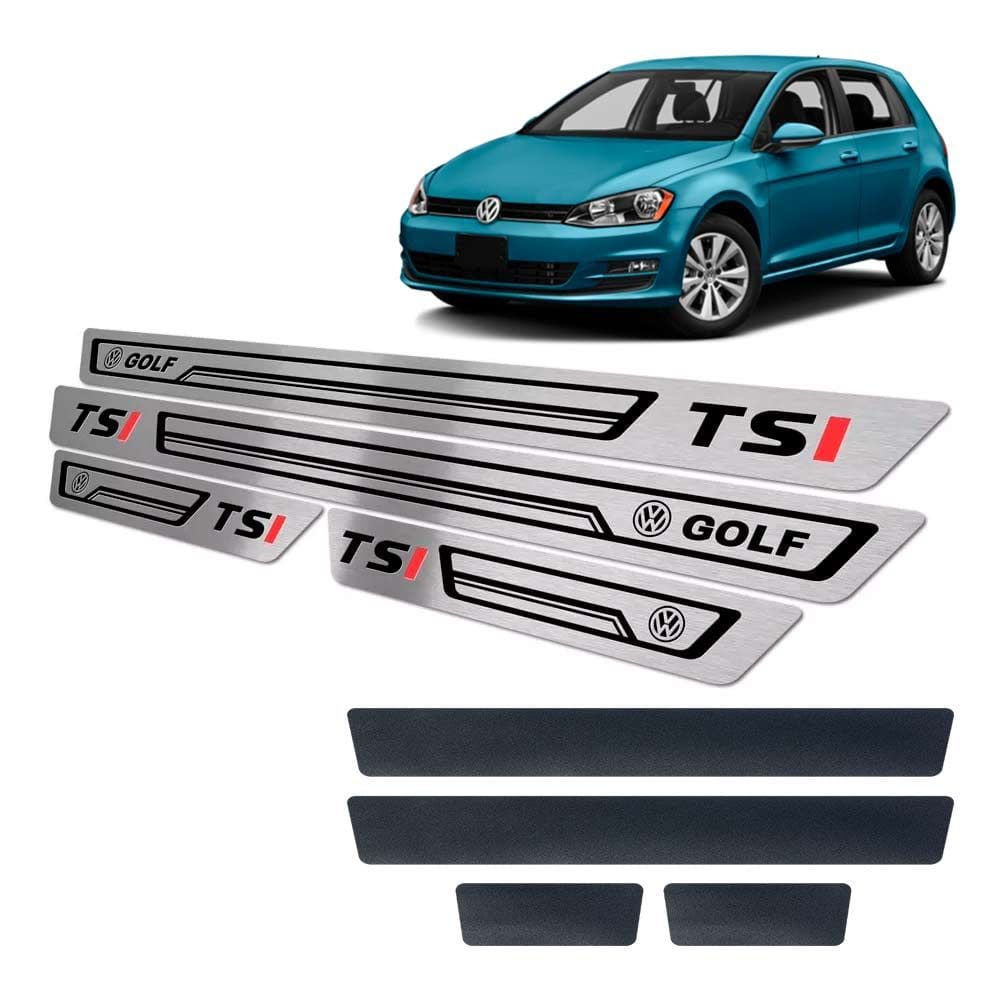 Soleiras Baixo Relevo + Vinil Golf Tsi 2014/2019 I Preto