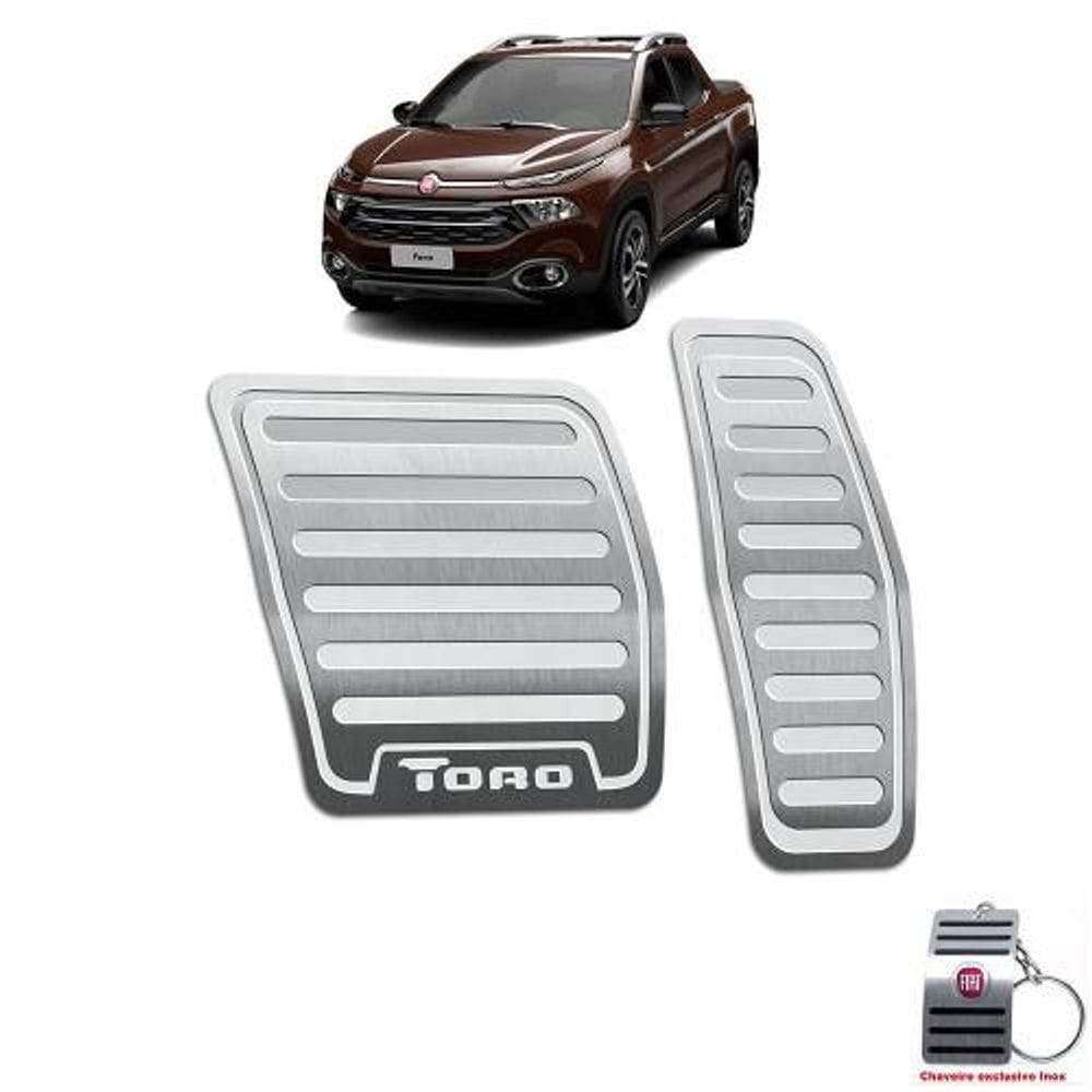 Pedaleiras Aço Inox Fiat Toro 2016 A 2021 Automático Prata
