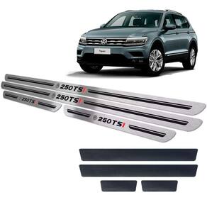 Soleiras Baixo Relevo + Vinil Tiguan 250 Tsi 2018/2020 Preto