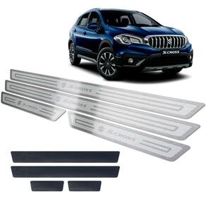Soleiras Suzuki S-cross 2017/2019 + Vinil Prata Relevo