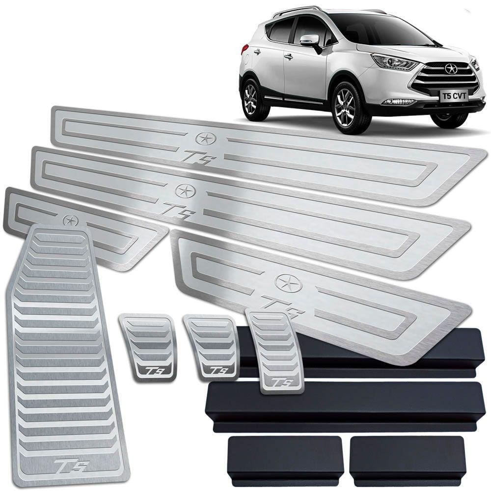 Pedaleira Manual Descanso Soleira Jac T5 2016 2019 Prata