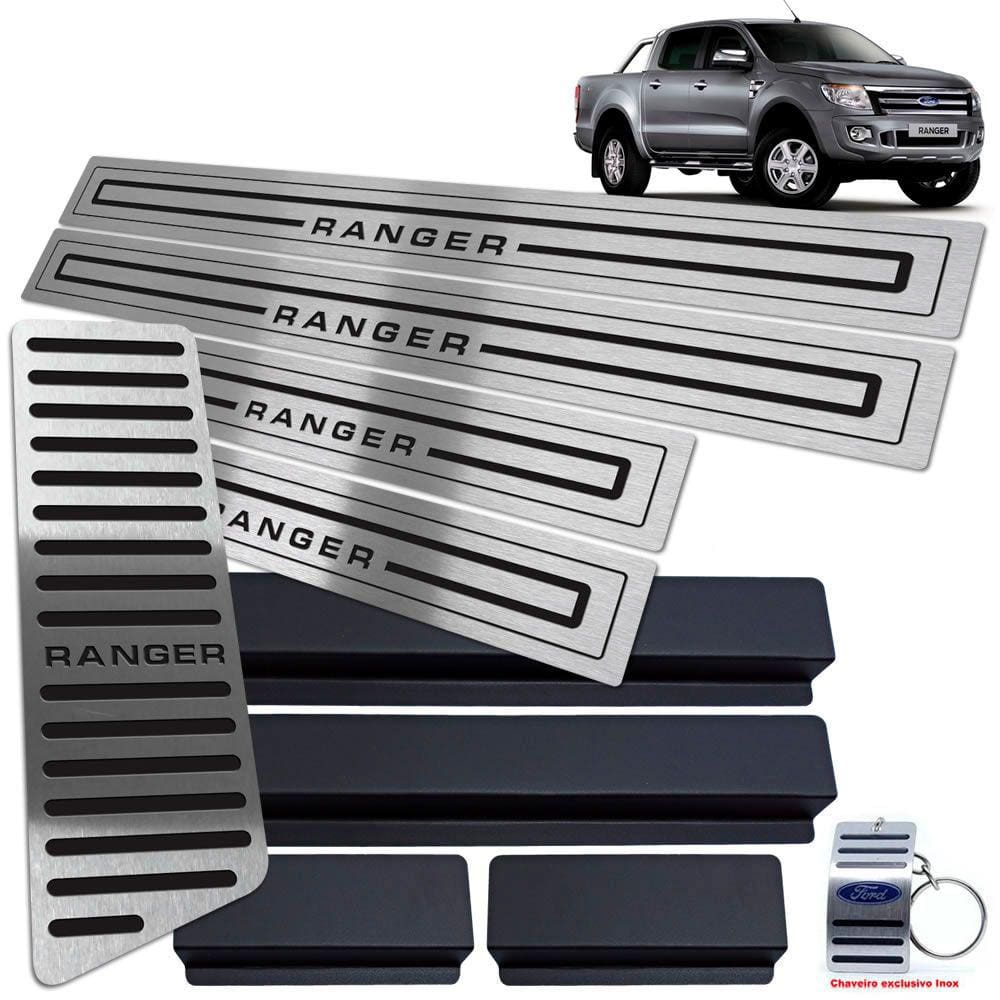 Descanso Soleira Ford Ranger 2013 A 2016 Preto Baixo Relevo