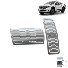 Pedaleira Automático Aço Inox Ford Ranger Storm Prata