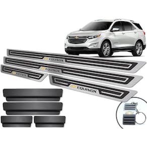 Soleira Com Vinil Chevrolet Equinox Preto Alto Relevo