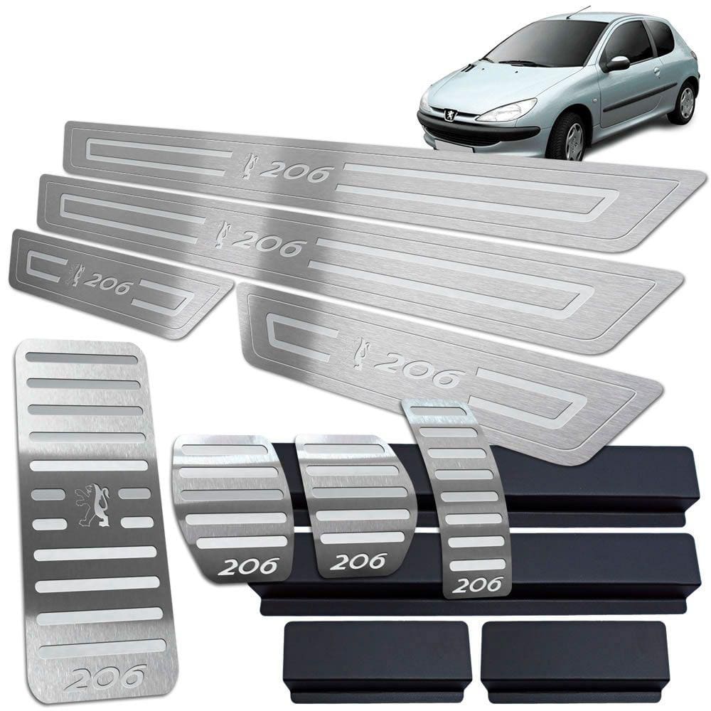 Descanso Pedaleira Soleira Peugeot 206 98/2010 Prata Manual