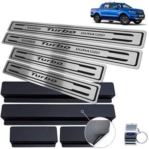 Soleira Ford Ranger Turbo 2017 A 2020 Preto Baixo Relevo
