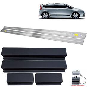 Soleira Em Aço Inox Citroen C4 Vtr 2005 A 2010 Prata