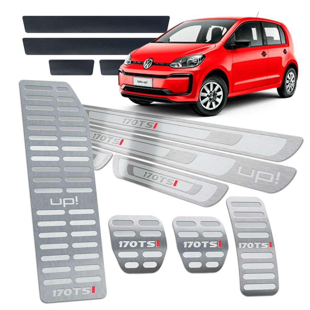 Soleira Pedaleira Descanso Up 170 Tsi 2018/20 Prata Relevo