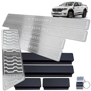Descanso + Soleira Ford Ranger Storm Prata Baixo Relevo