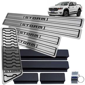 Descanso + Soleira Ford Ranger Storm Preto Baixo Relevo