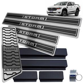 Descanso + Soleira Ford Ranger Storm Preto Alto Relevo