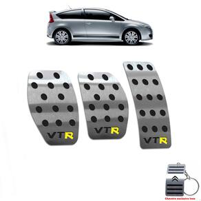 Pedaleira Em Aço Inox Citroen C4 Vtr 2005 A 2010 Preto