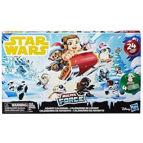 Calendário do advento Micro Force Star Wars com 24 mini figuras surpresa colecionáveis.
