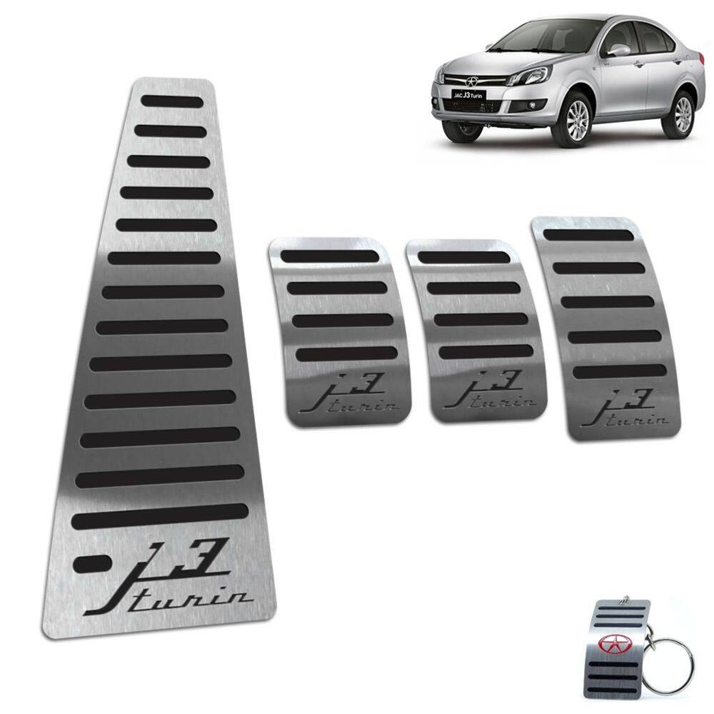 Descanso Pedaleira Aço Inox Jac J3 Turin 2011 A 2015 Preto