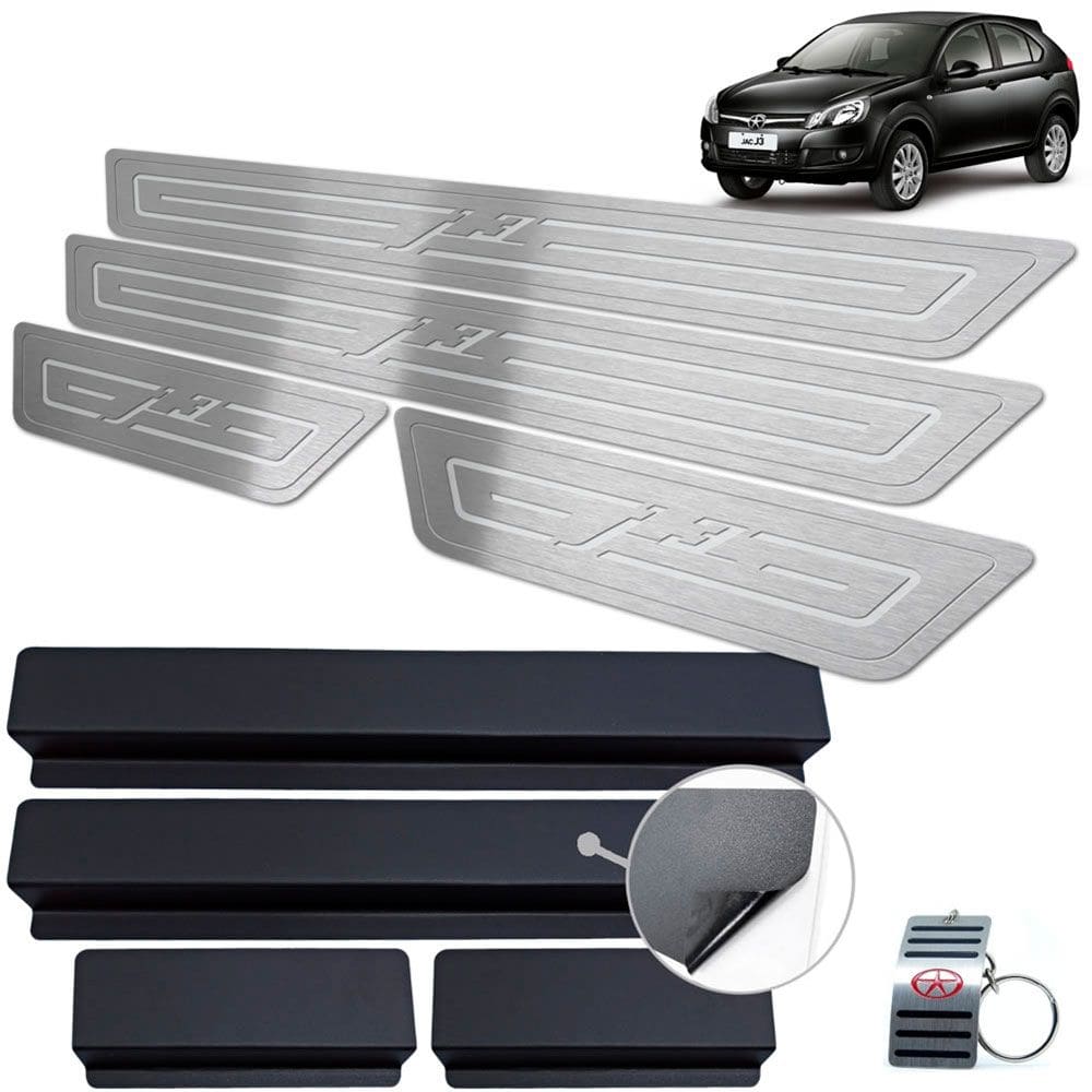 Soleira Em Aço Inox Jac J3 2010 A 2015 Prata Baixo Relevo