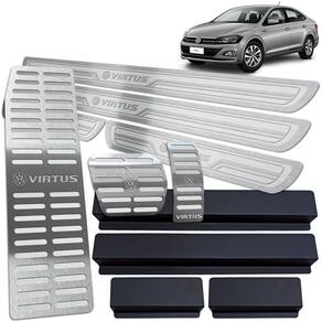 Soleira Pedaleira Descanso Virtus 2018 A 2020 Prata AR Auto