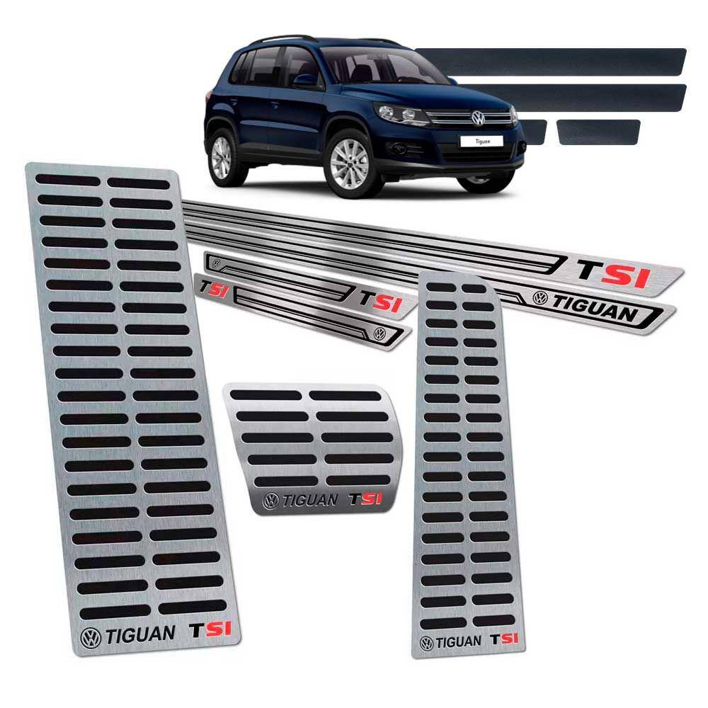 Soleira + Pedaleira + Descanso Tiguan Tsi 2012/2017 SI Preto