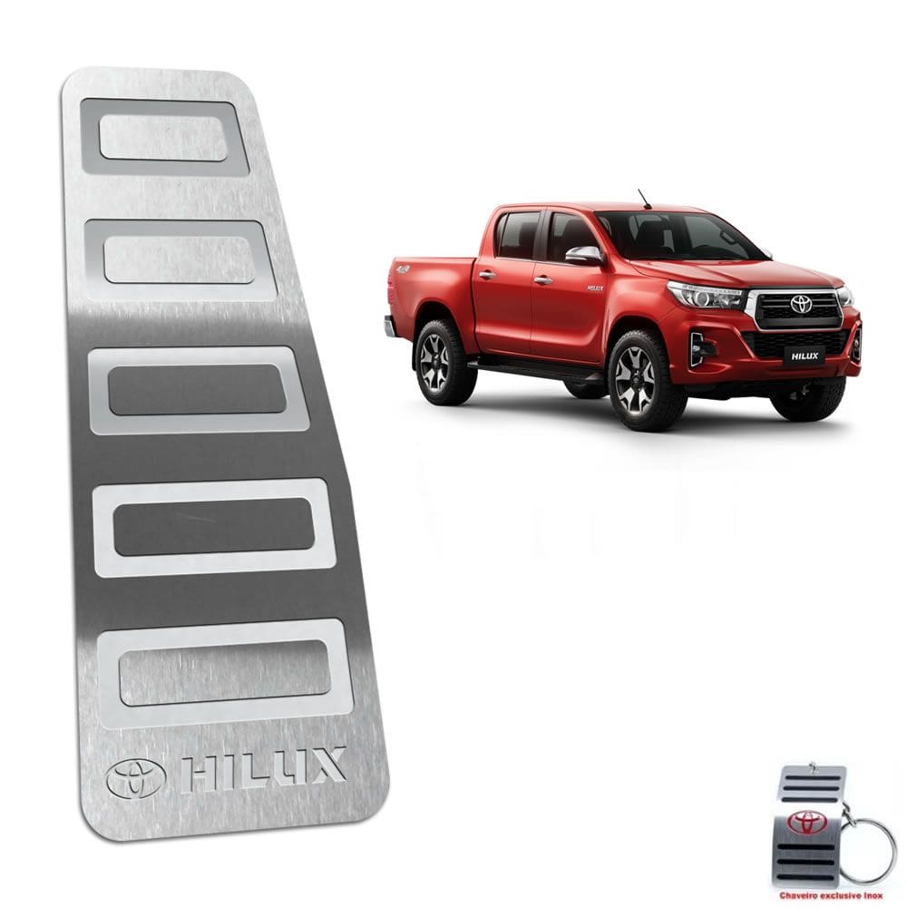 Descanso De Pé Em Aço Inox Hilux 2016 A 2019 Prata